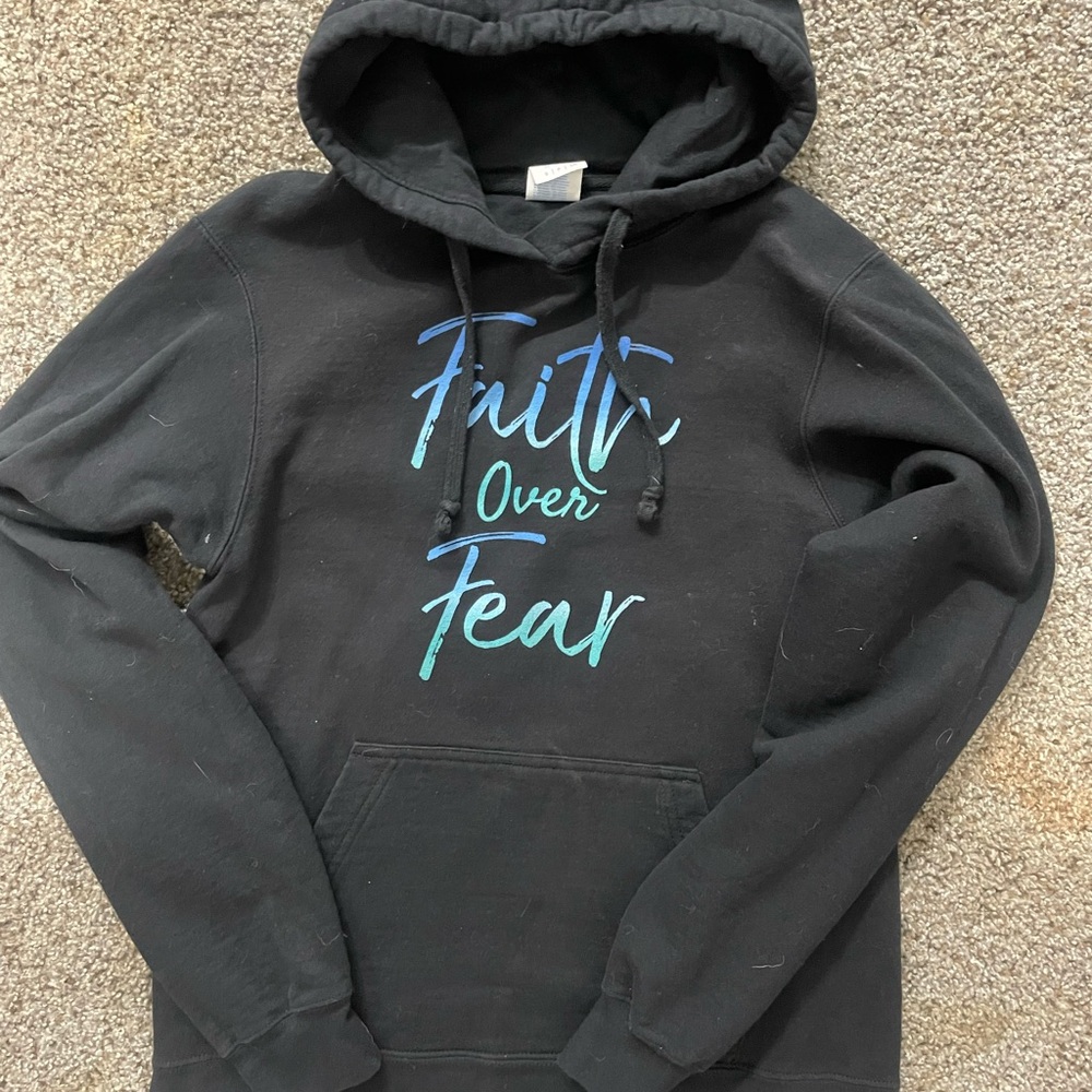Men's Black 'Faith Over Fear' Hoodie